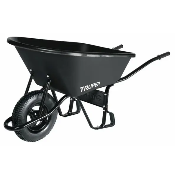 TRUPER CAT-60PL Talicska fekete műanyag puttonnyal tömlős kerékkel, 120/170 L (11777) Szuper akció