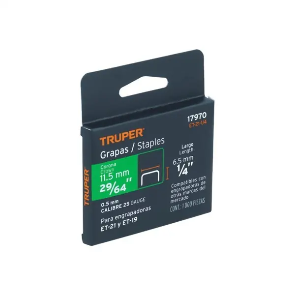 Korlátozott ajánlat TRUPER ET-21-1/4 Tűzőgép kaocs ET-21 géphez, 11,3 / 6 mm, 1000 db (17970)