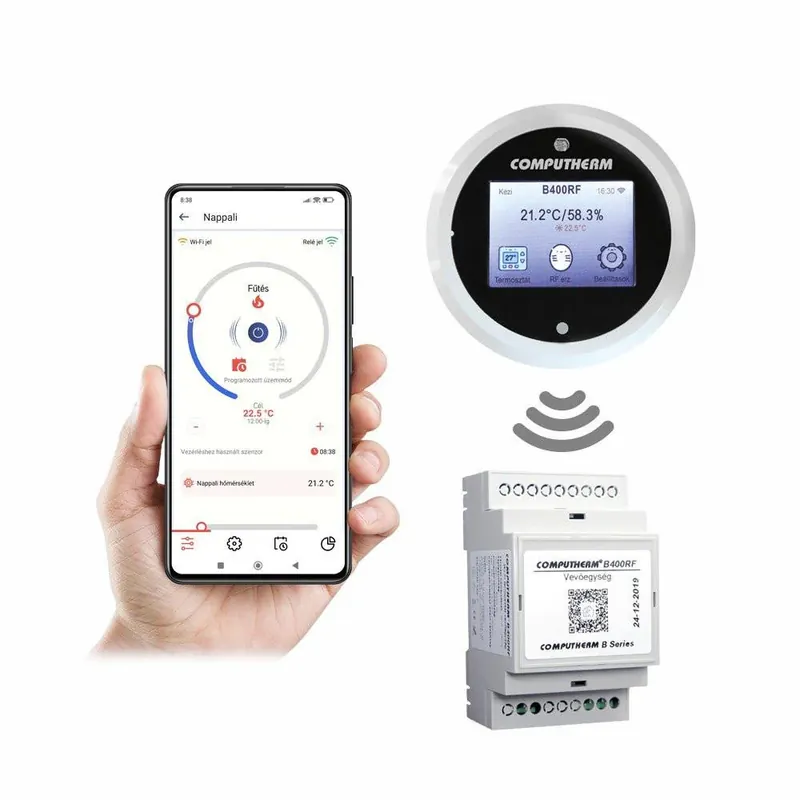 COMPUTHERM B400RF Wi-Fi szobatermosztát vezeték nélküli érintőkijelzős vezérlővel (B400RF) Alacsony ár
