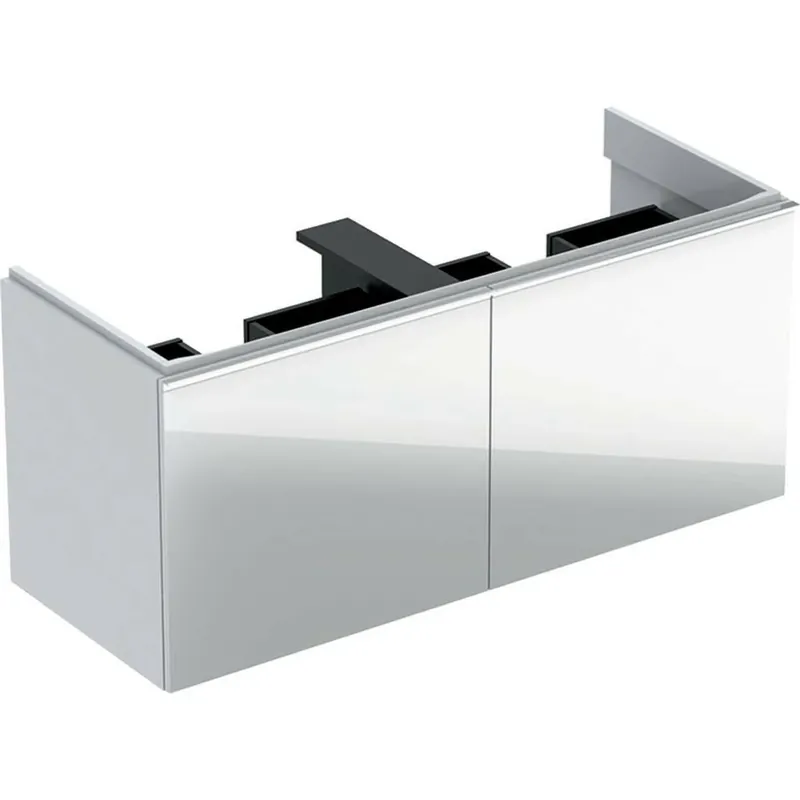 Geberit Acanto alsó szekrény duplamosdóhoz, 2 fiók, bűzzár, 119x53.5x47.6 cm, magasfényű fehér (500.613.01.2) Végkiárusítás
