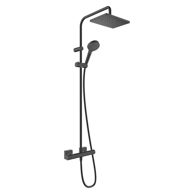 Utolsó esély Hansgrohe Vernis Shape Showerpipe 230, 1 jet, termosztáttal, matt fekete (26286670)
