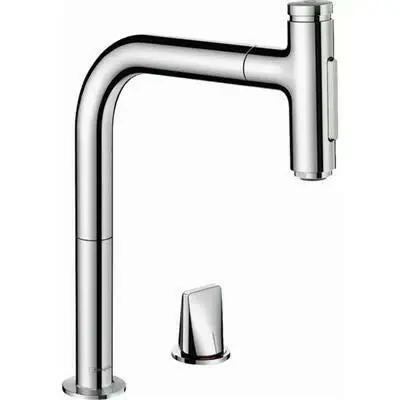 Hansgrohe Metris Select M71 2 lyukú konyhai mosdócsapt. kihúzható kifolyó, 200 2jet, króm ( 73819000 ) Csak ma