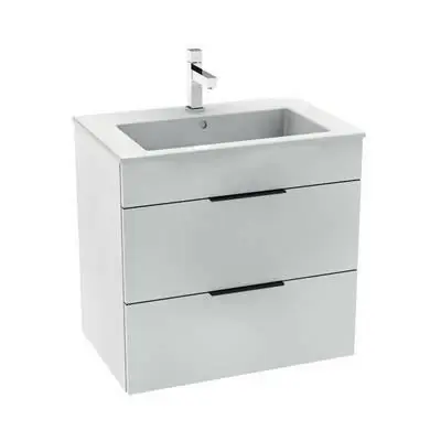 Jika Cube 65 alsószekrény mosdóval, 2 fiókkal, selyemfényű fehér, 64x42,2x60,7 cm ( H4536021763001 ) Alacsony ár