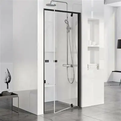 Ravak PDOP1-80 zuhanyajtó fekete/transparent + transparent (03G40300Z1) Különleges ajánlat