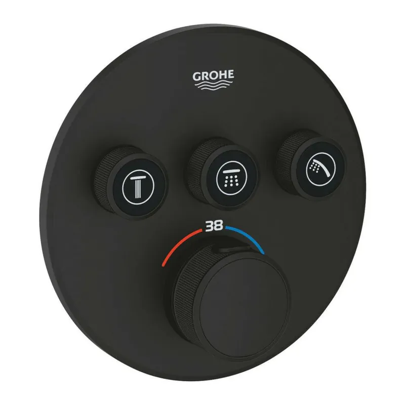 Akció Grohe Grohtherm SmartControl termosztátos keverő, 3-utas váltóval, szín: phantom black (29508KF0)