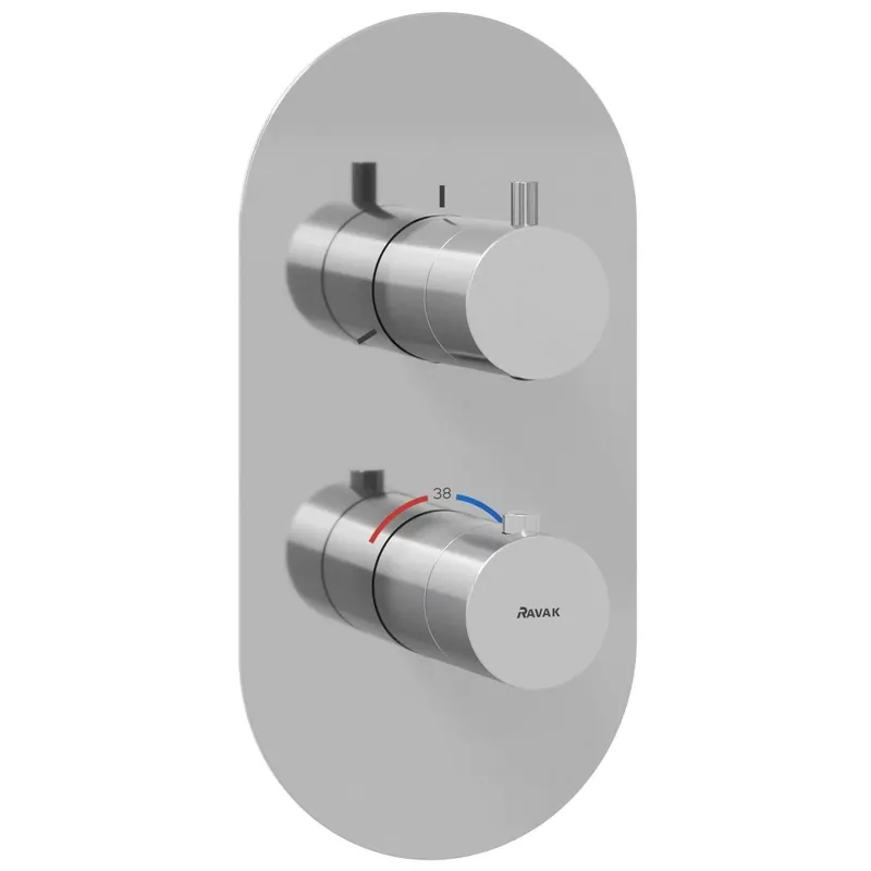 Vásárlói kedvenc Ravak Espirit zuhanycsaptelep falba süllyesztett, termosztátos, háromutas, belső egység nélkül, króm (X070209)