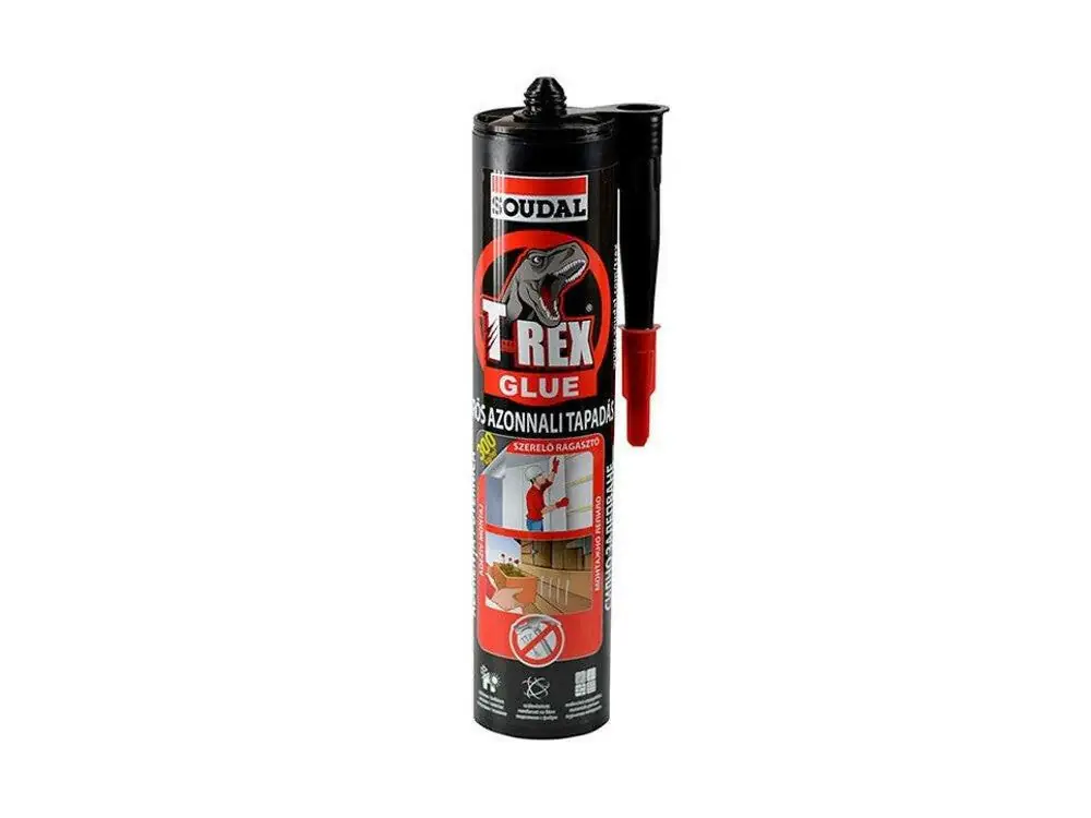 Soudal T-REX Gyorskötésű szerelőragasztó 380g piros Szezonális akció