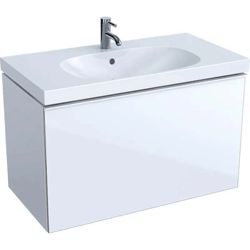 Geberit Acanto alsó szekrény mosdóhoz, magasfényű fehér, 89x53,5x47,5cm Biztonságos fizetés