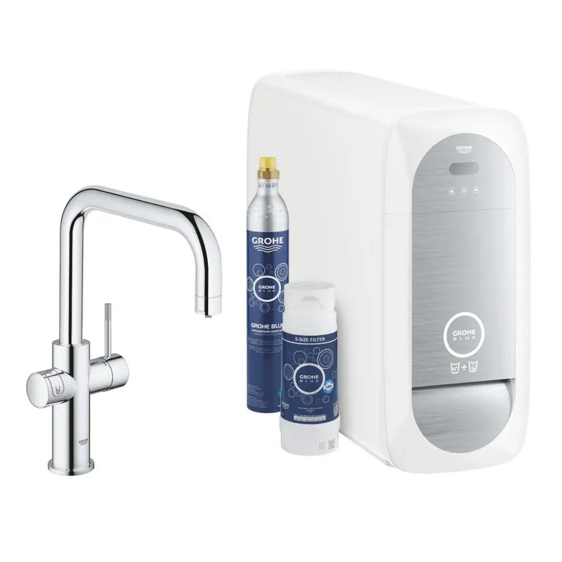 Grohe Blue Home U-kifolyós kezdőkészlet S-es méretű filterrel, króm (31456001) Rendeld meg most
