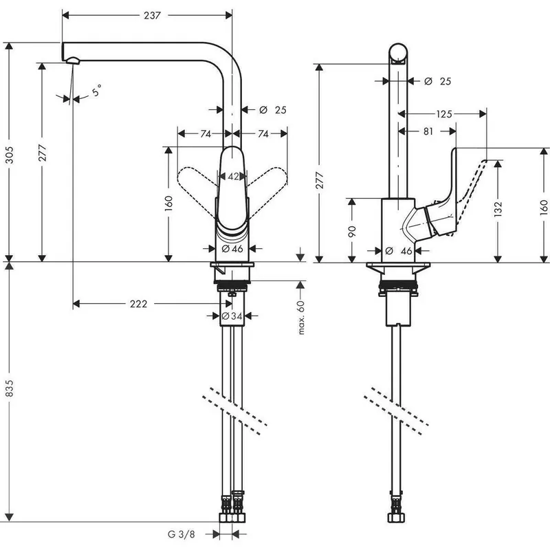Hansgrohe Focus egykaros konyhai csaptelep L alakú forg. kifolyóval Biztonságos vásárlás