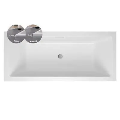 M-Acryl Sabina Slim Pro 180x80 kád vízszintes túlfolyóval Szuper ajánlat