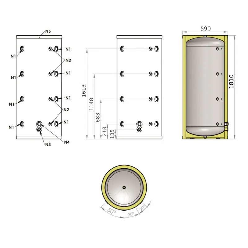Nézd meg most Install Storax Terra puffertároló, 300l, hőcserélő nélkül, PU szigeteléssel, álló