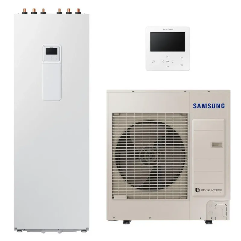 Azonnal elérhető Samsung Mono ClimateHub R32 hőszivattyú 8 kW + 260l-es tartály + vezetékes szabályzó, 1 fázis (MCH-R32-8-2-1)