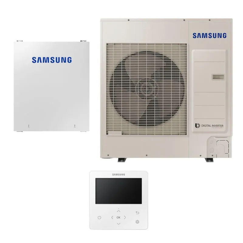 Azonnal elérhető Samsung Mono R32 hőszivattyú 8 kW + vezérlő szett (szelepvezérlő + szabályzó), 1 fázis (M-R32-8-0-1)