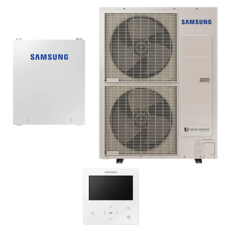 Vedd meg online Samsung Mono R32 hőszivattyú 12 kW + vezérlő szett (szelepvezérlő + szabályzó), 1 fázis (M-R32-12-0-1)