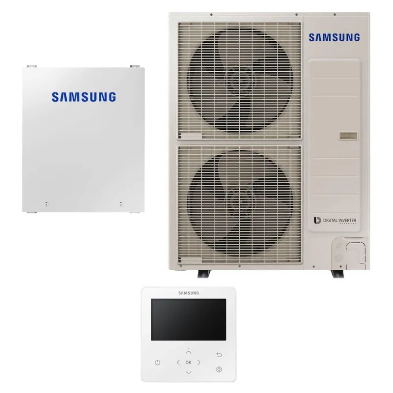 Prémium Samsung Mono R32 hőszivattyú 16 kW + vezérlő szett (szelepvezérlő + szabályzó), 1 fázis (M-R32-16-0-1)