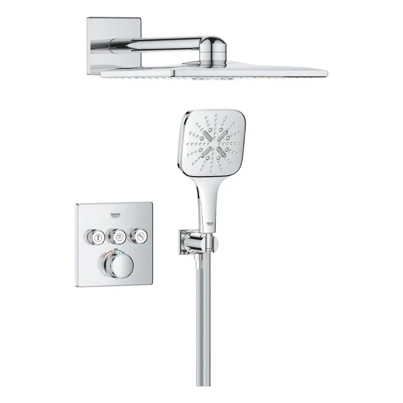 Újdonság Grohe Grohtherm SmartControl zuhanyr. falsík mögötti, Rainshower SmartActive Cube kézi és fejzuhany (1039980000)