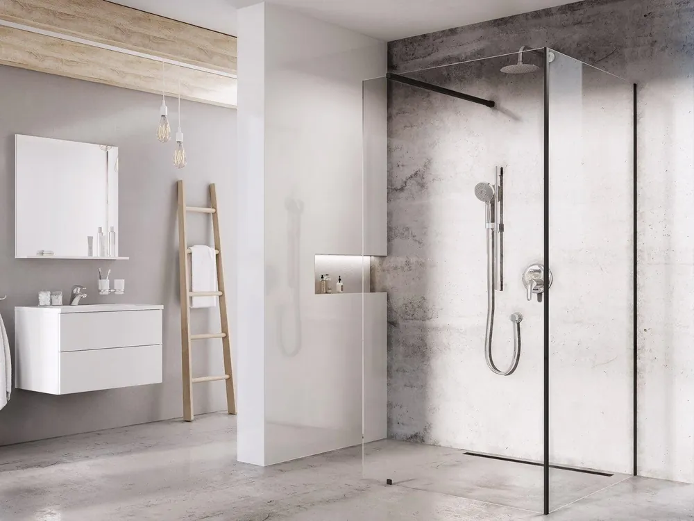 Alacsony ár Ravak Walk In Corner szett - 120/90 zuhanykabin fekete+transparent, 1 merevítővel (GW1CG730SZ1)