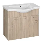 AQUALINE Keramia Fresh mosdótartó szekrény, 74,5×74×34,5 cm, platina tölgy Vásárlói kedvenc