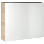 Biztonságos fizetés AQUALINE Vega tükrösszekrény, 80×70×18 cm, platinatölgy