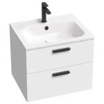 Népszerű RAVAK SD Chrome II 600 mosdó alatti szekrény, fehér/fehér, fekete fogantyúval