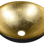 Olcsó SAPHO Murano black-gold üvegmosdó, átm.: 40×14 cm, arany/fekete