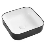 WELLIS Azalea B&W pultra építhető matt fekete-fehér porcelán mosdó Kiárusítás