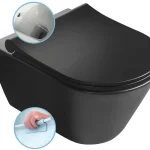 SAPHO Avva Rimless fali WC beépített bidézuhannyal, 35,5×53 cm, fekete Akció