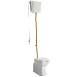 KERASAN Waldorf álló WC, alsó/hátsó kifolyású, tartállyal, öblítőmechanikával, ülőke nélkül, fehér/bronz Csak ma