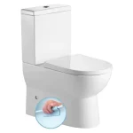 AQUALINE Jalta Rimless monoblokkos WC, alsó/hátsó kifolyású, ülőke nélkül, 37×63 cm, duál gombos öblítőmechanika Biztonságos fizetés