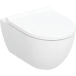 GEBERIT Acanto fali WC mélyöblítésű készlet, zárt forma, TurboFlush, WC-ülőkével, KeraTect Korlátozott ajánlat
