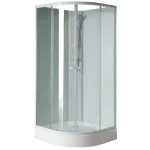 AQUALINE Aigo íves zuhanybox, 90×90×206 cm, fehér profil, transzparent üveg Alacsony ár