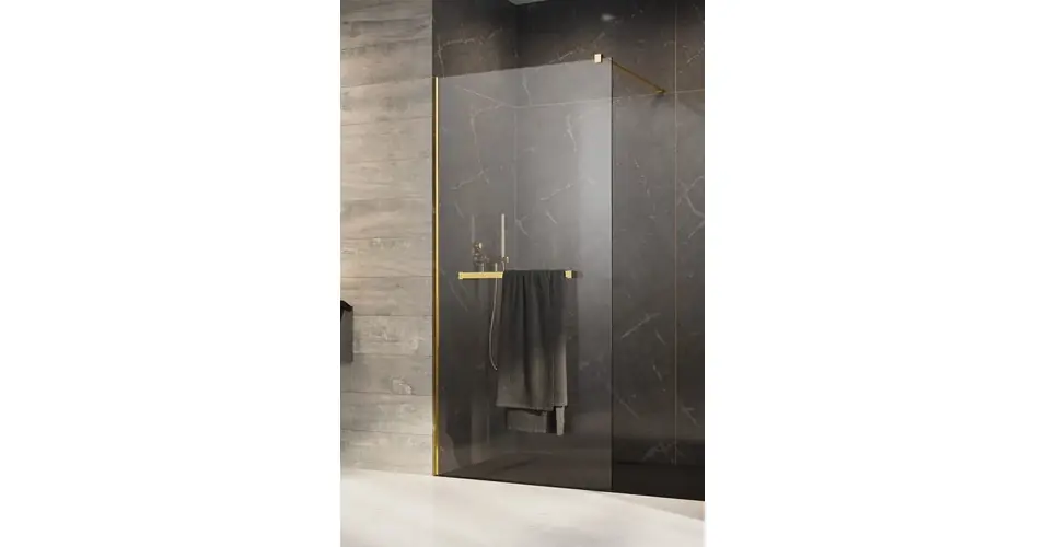 RADAWAY Modo New Gold II Walk-in zuhanyfal törölközőtartóval Szuper ajánlat