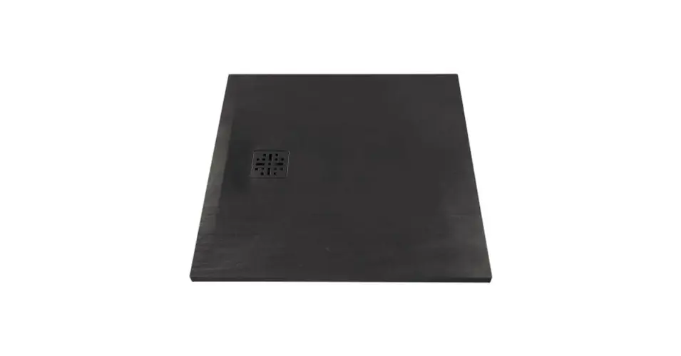 MARMY Basalto zuhanytálca - 80×80 selyem fekete (cavalli black) Bestseller