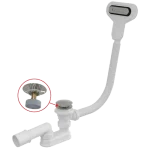 Kedvezményes ár ALCA CLICK/CLACK kádszifon készlet lapos túlfolyóval, króm, 57 cm