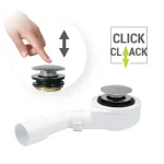 M-ACRYL Click-Clack automata lefolyó, túlfolyó nélkül Héra (160, 180) kádakhoz Expressz szállítás