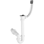 Kiárusítás Csőszifon 6/4", egymedencés, túlfolyóval, leeresztőszeleppel, Ø50 mm-es elfolyással