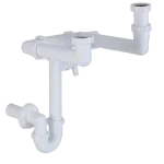 Ajánlat Csőszifon 6/4", egymedence és gyümölcsmosós, mosógép csatlakozóval, Ø40 mm-es elfolyással