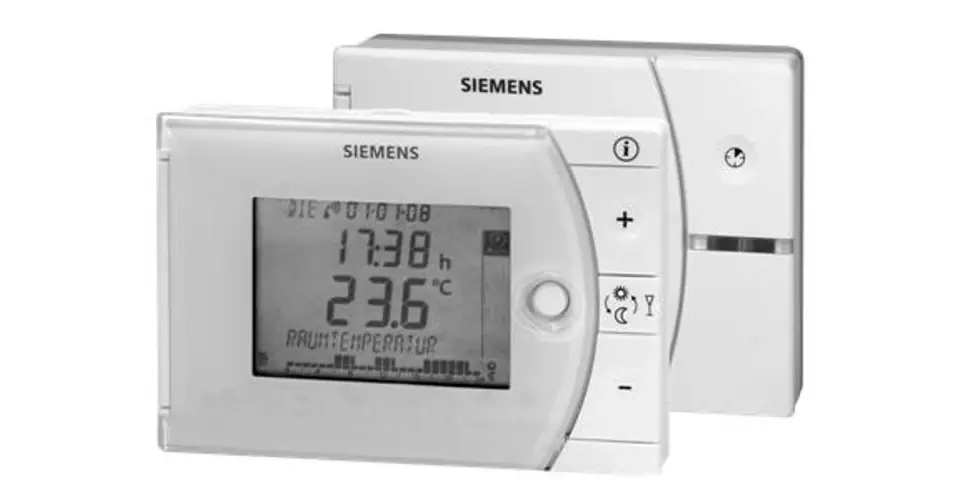 Vedd meg online SIEMENS 7-napos (heti) programozhatóságú rádiófrekvenciás helyiséghőmérséklet szabályozó szett