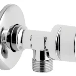 Kiárusítás FERRO sarokcsap takarórozettával és fém kezelőkarral 1/2"×3/4"