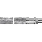 Olcsó FERRO acélborítású flexibilis bekötőcső vízre (csaptelep bekötőcső) 1/2"×M10×1 hosszú véggel 100 cm