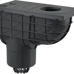 Árcsökkenés ALCA univerzális esővíz elvezető 300×155/125 mm, függőleges, fekete
