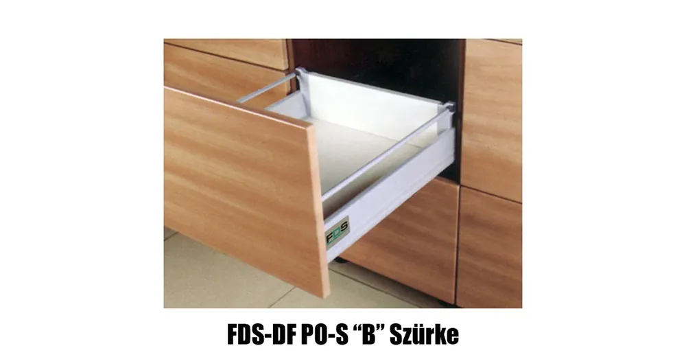 Fiókcsúszó FDS-DF PO-S B Duplafalú Push Open 500 mm 40kg Szürke Outlet