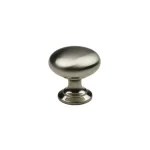 Bútorfogantyú Jota gomb 28mm Csiszolt Nikkel Tulip Prémium