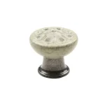 Outlet Bútorfogantyú gomb Country ófekete/porcelán bézs Tulip