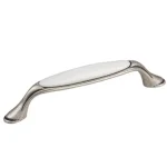 Népszerű Bútorfogantyú MARGARITA 96mm Antik Ezüst/Porcelán Fehér Tulip