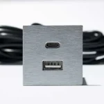 Konnektor-rejtett elosztó VersaPick 2xUSB A/C Töltő négyzet alakú Rozsdamentes acél Utolsó esély