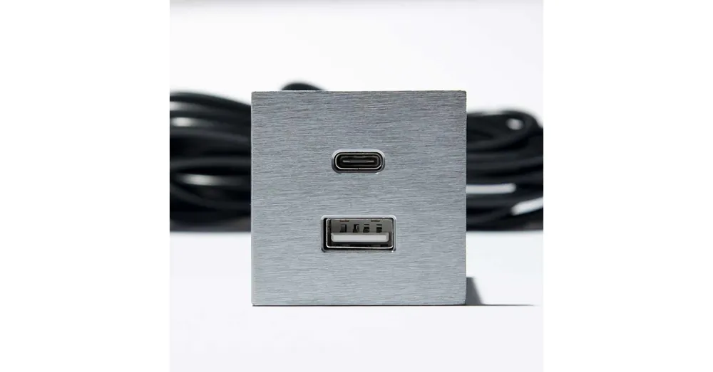 Konnektor-rejtett elosztó VersaPick 2xUSB A/C Töltő négyzet alakú Rozsdamentes acél Utolsó esély