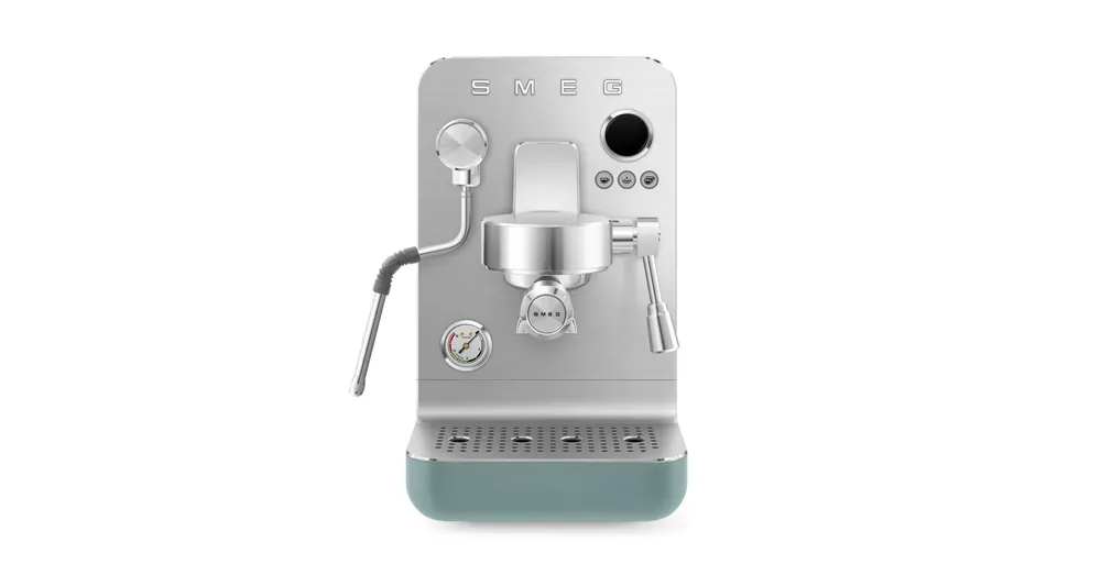 SMEG MINIPRO FÉLPROFESSZIONÁLIS KÁVÉFŐZŐ, Collezione design, matt smaragdzöld Expressz kézbesítés