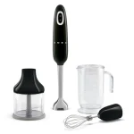 SMEG BOTMIXER SZETT, retro, fekete, tartalma: botmixer, keverőedény, habverő, aprító Kiárusítás